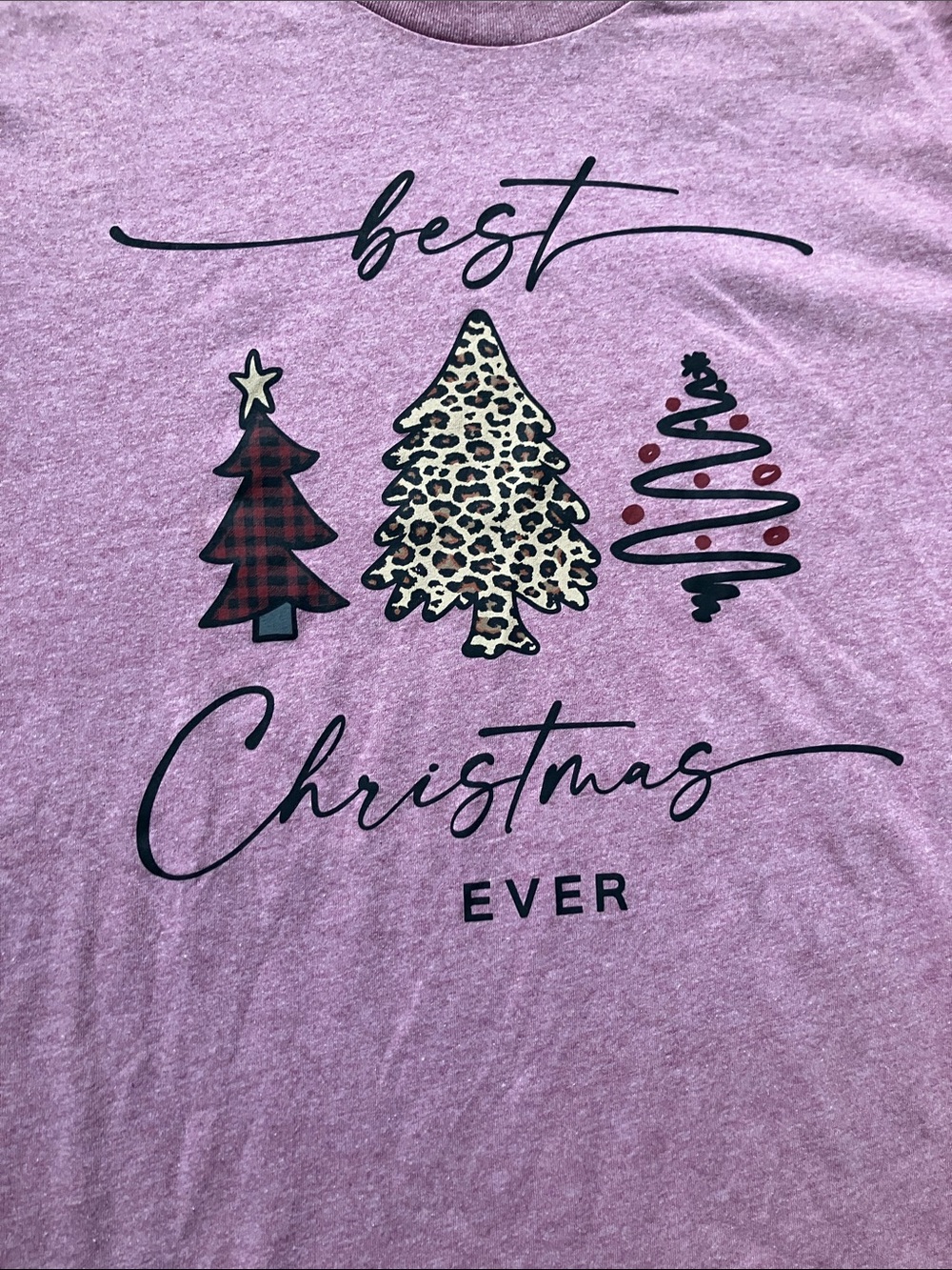 Best Christmas Ever Tshirt M Pink Purple - Picture 2 of 3